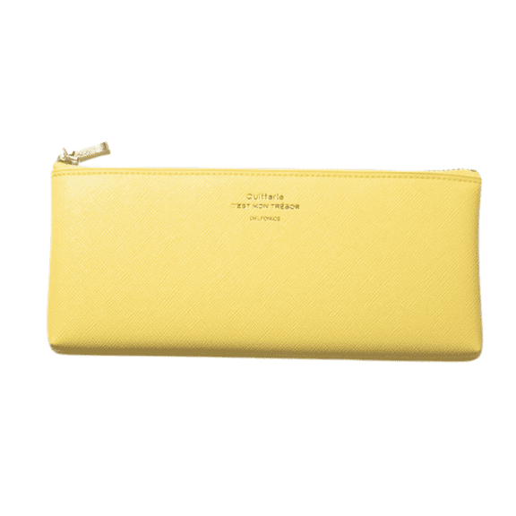 Delfonics Quitterie Pen & Pencil Case: 7.2 in. x 3.3 in. (Yellow)