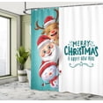 thumbnail image 4 of Ambesonne Merry Christmas Shower Curtain, Snowman Santa Deer, 69"Wx70"L, Vermilion Dark Seafoam, 4 of 4