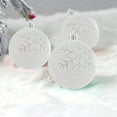 thumbnail image 5 of Taotanxi 6pc White Christmas Ball Ornaments for Farmhouse Tree Holiday Xmas Decorations, Large Shatterproof Plastic 2.16 Inch Glitter Snow Balls with Ribbon Hangers, Icicles and Snowflakes Set, 5 of 6