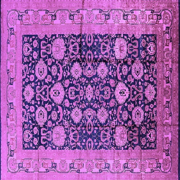 Ahgly Company Indoor Square Oriental Purple Industrial Area Rugs, 4' Square