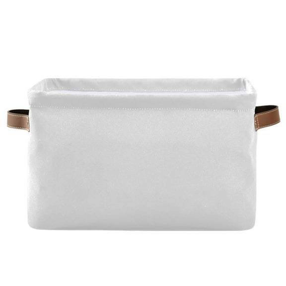 Storage Bins with Handle Fabric Organizer Basket Foldable Box 1 Pack White 14.2x10.2x8.3