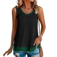 thumbnail image 2 of Besolor Tank Tops for Women Sleeveless Summer Tops 2025 Casual Basic Tops Crewneck Loose Blouses Color Block Shirts, 2 of 6