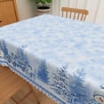 thumbnail image 3 of Lfeey Winter Snowman Christmas Table Cloth for Rectangle, 60x102 Inch, Waterproof Wipeable, 3 of 5