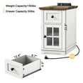 thumbnail image 3 of FAGAGA End Table for Living Room Set of 2,Farmhouse Nightstand with Drawer for Bedroom,White, 3 of 8