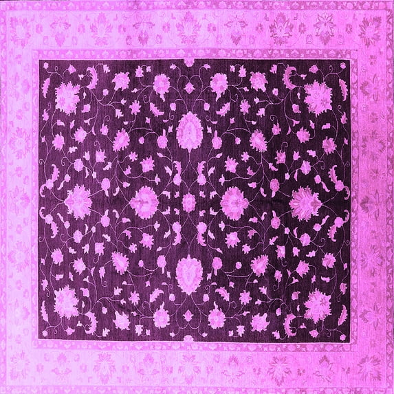 Ahgly Company Indoor Square Oriental Purple Traditional Area Rugs, 8' Square