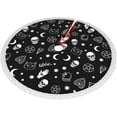 thumbnail image 4 of Colorful Skull Cat Moon Gothic Pattern Christmas Tree Skirt 30 inch, Tree Mat for Halloween Christmas Xmas Festive Party Yard Decoration Ornaments, 4 of 16