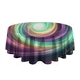 thumbnail image 5 of Colorful Tie Dye Cosmic Spiral Pattern Round Tablecloth 60"x60",Wrinkle Wipeable Table Cloth for Kitchen Dining Room Picnic Patio Party, 5 of 6
