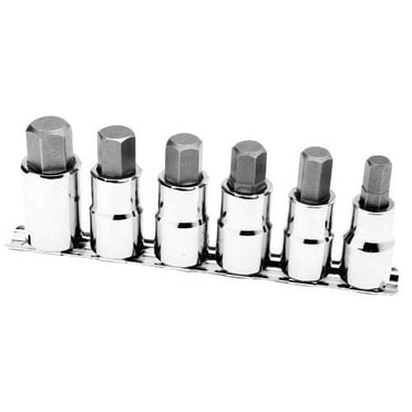 Performance Tool W38886 6 Piece 1/2 Drive Large Hex Bit Socket Set 3/8-Inch, 1/2-Inch , 9/16-Inch, 12mm, 14mm, 17mm