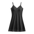 thumbnail image 4 of SELONE Lace Nightgowns for Women Sleep Shirts V Neck Short Nightshirts Lace Sleeveless Sleep Dress Soft Pajamas Dress, 4 of 7