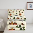 thumbnail image 5 of Manfei Lovely Rv Full Size Comforter Sets,Cute Camping Print Bedding Comforter Set,Cream,Light Gray Reversible,3pcs,1 Comforter and 2 Pillowcases, 5 of 7