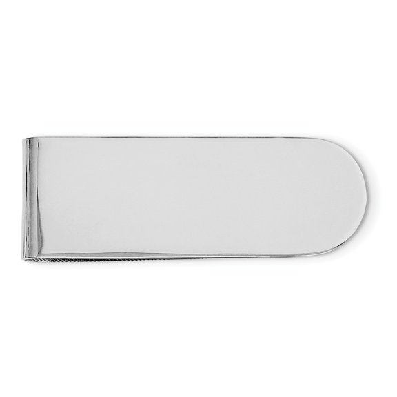 Sterling Silver Rhodium Plated Money Clip - 14.0 Grams - Measures 54x19mm Wide