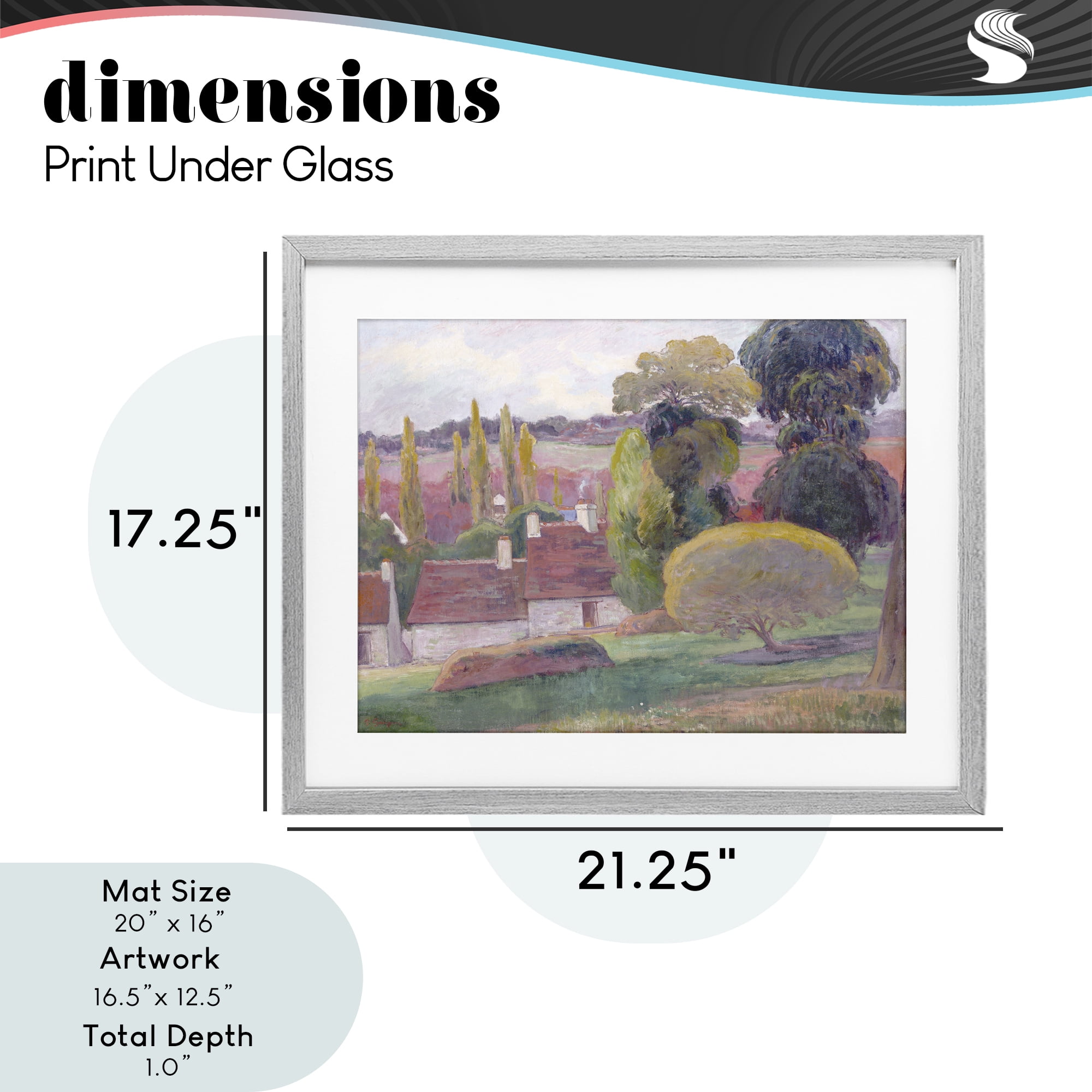 Stupell Industries A Farm In Brittany Gauguin Gray Framed Print Under Glass, design by Stellar Design Studio