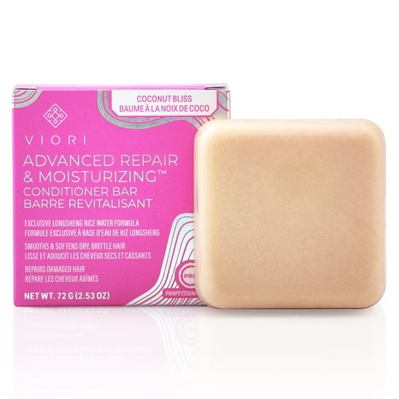 Viori Coconut Bliss Advanced Repair and Moisturizing Conditioner Bar with Rice Water and Vitamins