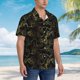 thumbnail image 3 of Fotbe Gold Gloss Outline Floral Camisa Hawaiana para Hombre Unisex – Camisa Casual de Verano con Botones de Manga Corta de Algodón y Lino,Large, 3 of 7