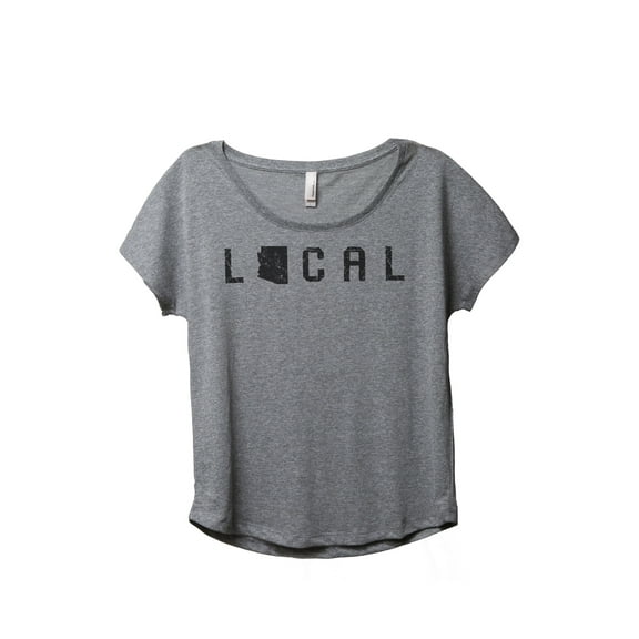 Thread Tank Local Arizona State Women's Relaxed Slouchy Dolman T-Shirt Tee Heather Grey Small