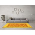 thumbnail image 3 of Ahgly Company Machine Washable Indoor Round Oriental Yellow Traditional Area Rugs, 6' Round, 3 of 4