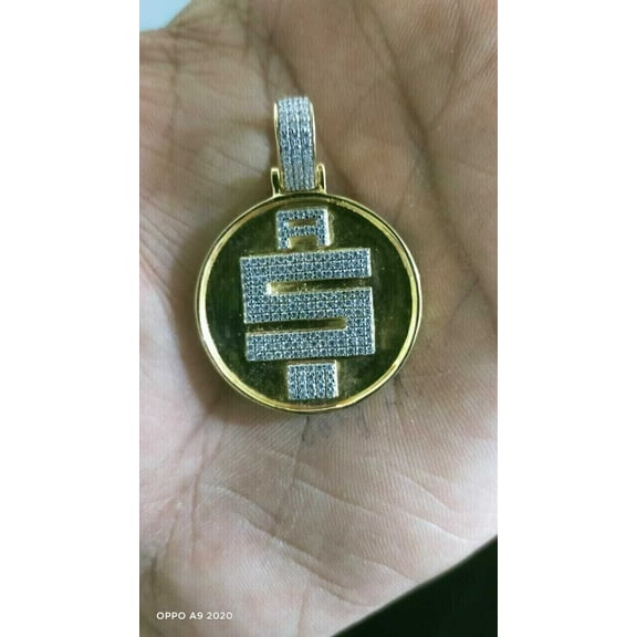 1.50Ct Real Moissanite All Money Pendant without Chain In 14k Yellow Gold Plated