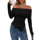 thumbnail image 1 of Remera PRETTYGARDEN Mujer Escote Hombros Descubiertos Ajustada Manga Larga Negra Talle S, 1 of 8