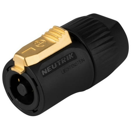 Neutrik Speakon Panel Mount - Neutrik NL4FC-B speakON Connector 4 Pole Cable Mount Black with Gold Contacts & Latch