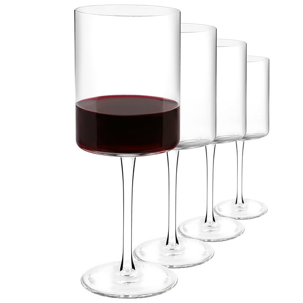 G Francis Unique Wine Glasses Set of 4 16oz Square Bottom Modern