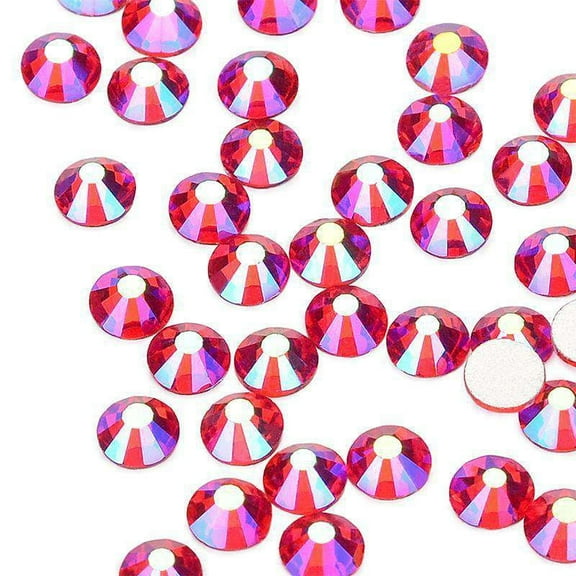 2058 14 Cut Light Siam AB Glass Crystal Flat Back Non Hotfix Rhinestones SS12 1 Bulk (1440 pieces per Bulk)