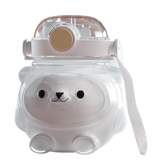1000ML Big Belly Cup Cute Bear Botella de agua Kids Sport Kettle Gift (Transparente)