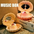 thumbnail image 1 of Shell Shape Music Box Dancing Girl Music Box with Mirror Jewelry Storage Box Birthday Gift Wedding Party Decoration, 1 of 10