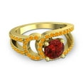 thumbnail image 3 of 2.50 Ct Round Shape Garnet & Citrine Gemstone Luxurious Engagement Ring for Fiancee Solid 14K Yellow Gold Size 6.5 by Diamond-Capitals, 3 of 8
