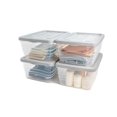 thumbnail image 1 of Caja de almacenamiento de Plástico con Tapa, Paquete de 4, Capacidad de 16 Litros, Cajas Apilables para Organizar el Armario, Suministros Escolares (40x27x16 cm), 1 of 3