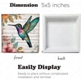 thumbnail image 3 of Hummingbird Wooden Box Sign Hummingbird Gifts Funny Hummingbird Decor for Home Rustic Table Decor Shelf Decorations for Office Wood Block Signs Housewarming Gifts 5x5 In, 3 of 6