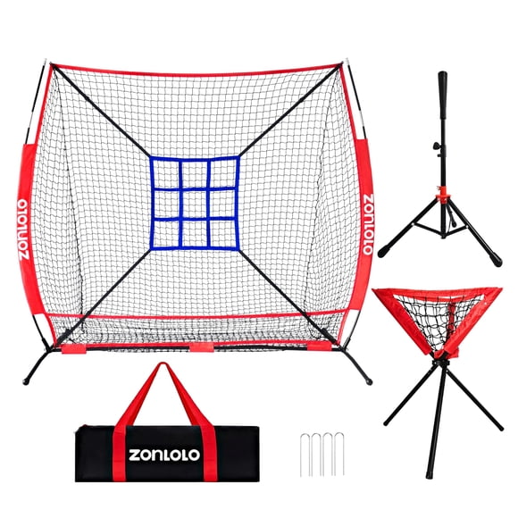 Red de entrenamiento ZONLOLO portátil para béisbol y sóftbol de 6 x 6 pies