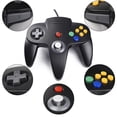thumbnail image 2 of Paquete de 2 controladores N64 con cable USB, suily Classic N64 PC Gamepad Joystick Controller para PC MAC Pi 3 (negro/gris), 2 of 5
