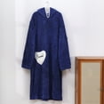 thumbnail image 2 of successthop Womens Fleece Nightgown with Hood Fuzzy Pajamas Pullover Warm Color Block Bathrobe with Pockets Blue, 2 of 6