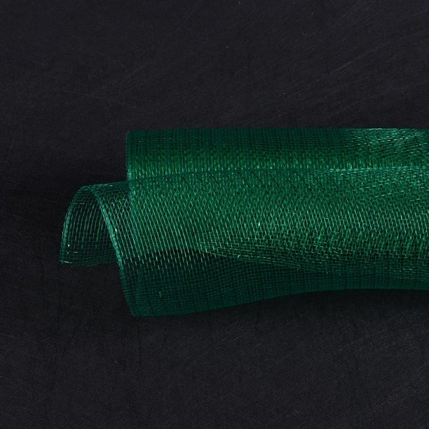 Hunter Green Deco Mesh Wrap Metallic Stripes ( 21 Inch x 10 Yards