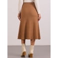 thumbnail image 3 of DARING DIVA Women's High Waist Fall Stretchy Fishtail Cable Knit Midi Skirts XS Camel, 3 of 6