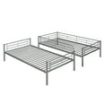 thumbnail image 5 of Clipeyh Metal Twin over Twin Bunk Bed with Guardrail and Ladder, Silver, 5 of 8