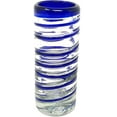 thumbnail image 4 of Hand Blown Mexican Tequila Shot Glasses – Set of 6 Blue Spiral Shot Glasses 2 oz, 4 of 6