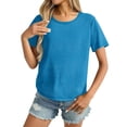 thumbnail image 2 of Yxbdin Quick Dry Workout Tops for Women Plus Size Summer Shirts Athletic Gym Running Tees Comfy Short Sleeve Tshirts Classic Crew Neck T Shirts, 2 of 9
