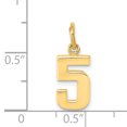 thumbnail image 2 of 14k Yellow Gold Small Number 5 Charm Component Necklace Pendant Charms, 2 of 6