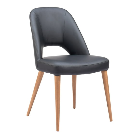 Leith Dining Chair Black Dining Chair, Modern Style, Plush and durable faux leather fabric, Steel, Indoor Dining