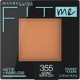 thumbnail image 1 of Poudre Fit Me Matte + Poreless Maybelline New York, Poudre visage compacte avec contrôle de la brillance longue durée, Pour peaux normales à grasses, Noix de coco, 355, 1 of 5