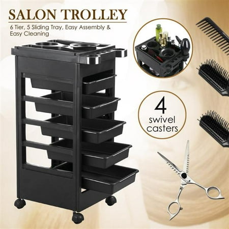Salon SPA Beauty Hairdressing Rolling Trolley Cart With 5 Drawers Hair Dryer Service Tray Tool Storage Cart (Best Way To Lighten Black Hair)