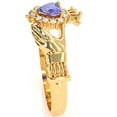 thumbnail image 3 of Claddagh Tanzanite Diamond Ring In Solid 14k Yellow Gold, 3 of 6