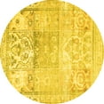 thumbnail image 1 of Ahgly Company Indoor Round Persian Yellow Traditional Area Rugs, 4' Round, 1 of 4