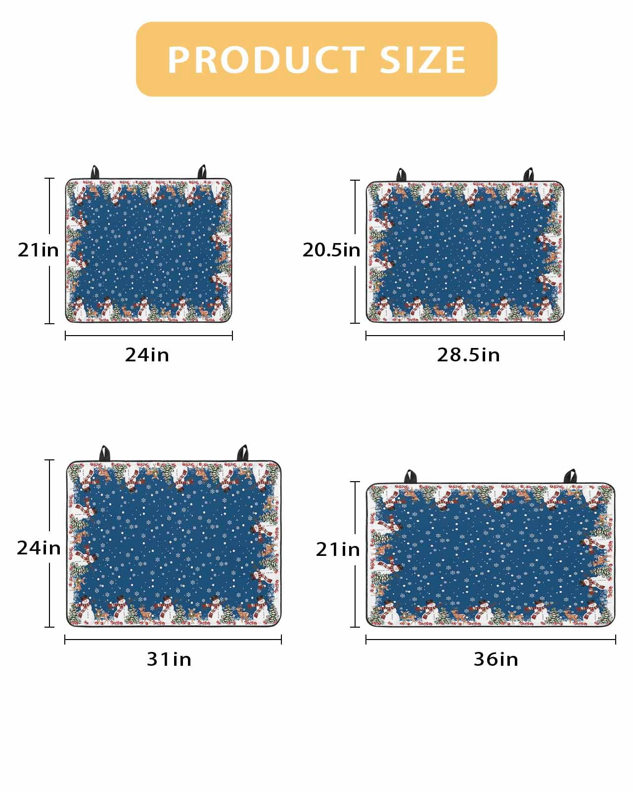 Large Induction Cooktop Protector Mat Christmas Blue Stove Top Covers for Electric Stove, Cute Snowman Xmas Tree Elk Winter Snowflakes Decorative Stove Burner Cover Mats, Glass Top Stove Cover