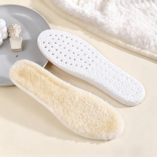 Herunwer Sheepskin Insoles - Premium Lambswool and Sheepskin Top Layer, Felt Bottom for Ultimate Warmth, Comfort and Cushioning