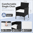 thumbnail image 4 of Segmart Patio Furniture Set, Rattan Wicker Chairs Set w/Table for 4, All-weather Conversation Set with Bold Steel Frame Black, Outdoor Furniture for Garden Lawn Backyard, 4 of 9