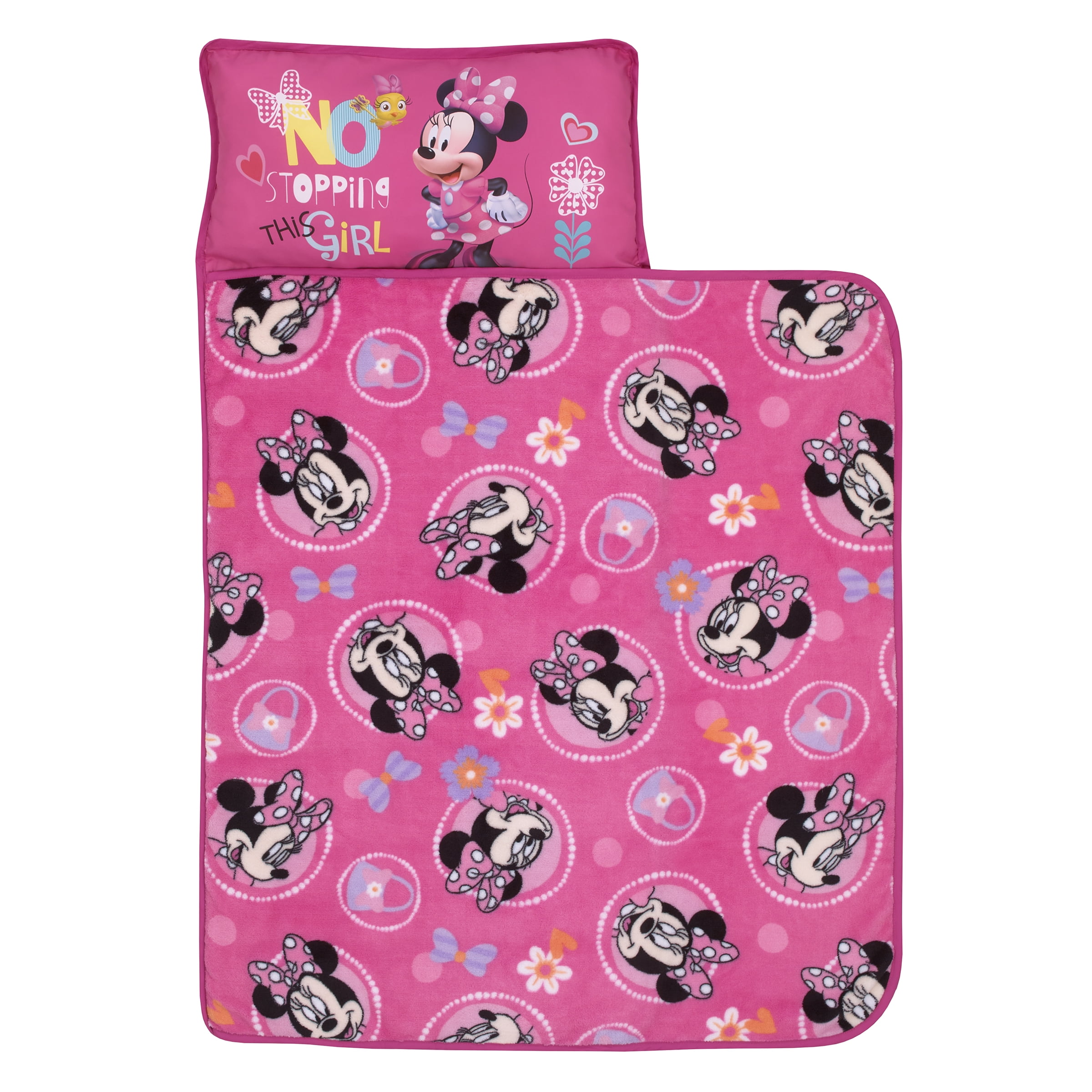 Disney Minnie Mouse Plush Toddler Nap Mat, Pink, Preschool Girl