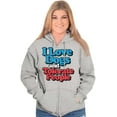 thumbnail image 4 of Love Dogs Tolerate People Antisocial Unisex Fleece Graphic Zip Up Hoodie Brisco Brands 2X, 4 of 5
