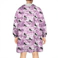 thumbnail image 2 of Wearable Oversized Blanket,Pink Cartoon Horse Star Pattern Wearable Blanket Hoodie for Adults,Cozy Hooded Blankets with Super Pockets,Super Warm Fuzzy Pullover for Women & Men, 2 of 6